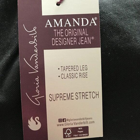 NWT - Gloria Vanderbilt Women's Amanda Supreme Stretch Straight Leg Jean - Picture 8 of 16